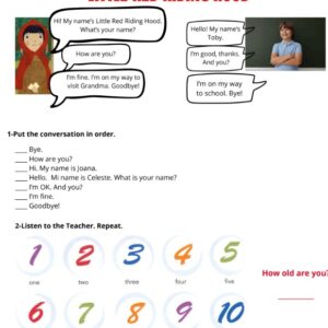 Little Red Riding Hood: greetings + numbers