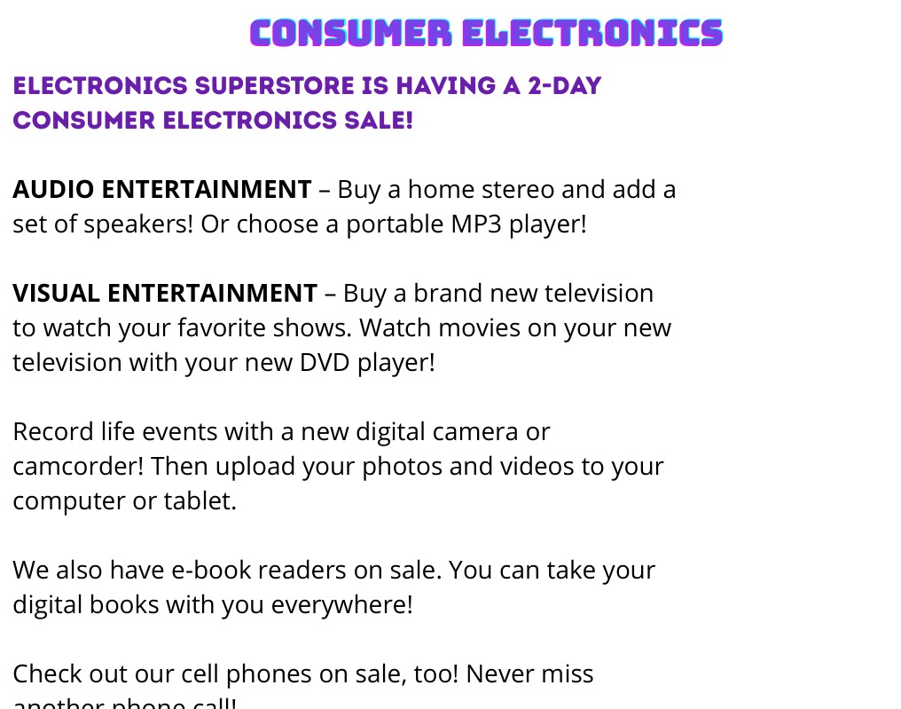 Consumer electronics