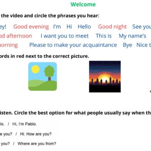 Welcome unit for Year 1